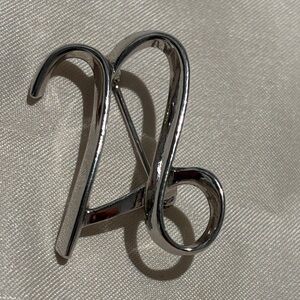 Vintage Sarah Coventry initial cursive letter N brooch